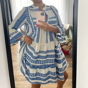 Greek Style Embroidered Tunic Dress